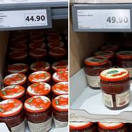 Prodejna Lidl v Poděbradech. Srovnání z 11. února a 8. prosince 2025.