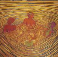 Jiří Sopko: Velké koupání, 1987, akryl, plátno, 180 × 200 cm.