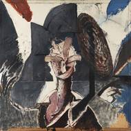 Vladimír Novák: Hlava, 1985, olej, překližka, 160 × 160 cm.