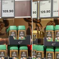 Prodejna Lidl v Poděbradech. Srovnání z 11. února a 8. prosince 2025.