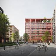 Blok B04 je umístěn při železniční trati a přímo navazuje na budovu Masaryčky od Zahy Hadid.