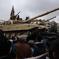 Na vojenské přehlídce byla k vidění i těžká vojenská technika. 
