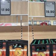 Prodejna Lidl v Poděbradech. Srovnání z 11. února a 8. prosince 2025.