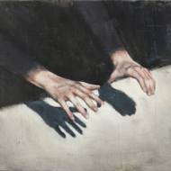 Jakub Janovský: Duch, 2024, olej na plátně.