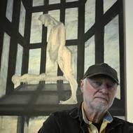 Členové tohoto uskupení představovali klíčové ohnisko českého výtvarného dění v přelomovém období druhé poloviny 80. let a první poloviny 90. let minulého století. Na snímku je Václav Bláha se svým dílem.