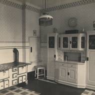 Grossmannova vila – historické foto, kuchyně v přízemí.