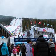 Obří slalom žen na sjezdovce ve Svatém Petru.