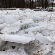 U ostrova Santos v Sušici se ke konci minulého týdne nahromadily před jezem.