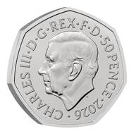 50 pencí z mědi a niklu k 50. výročí vzlétnutí letadla Concorde.