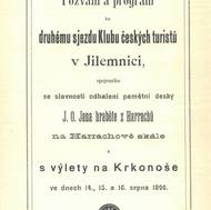 Pozvánka na sjezd Klubu českých turistů.