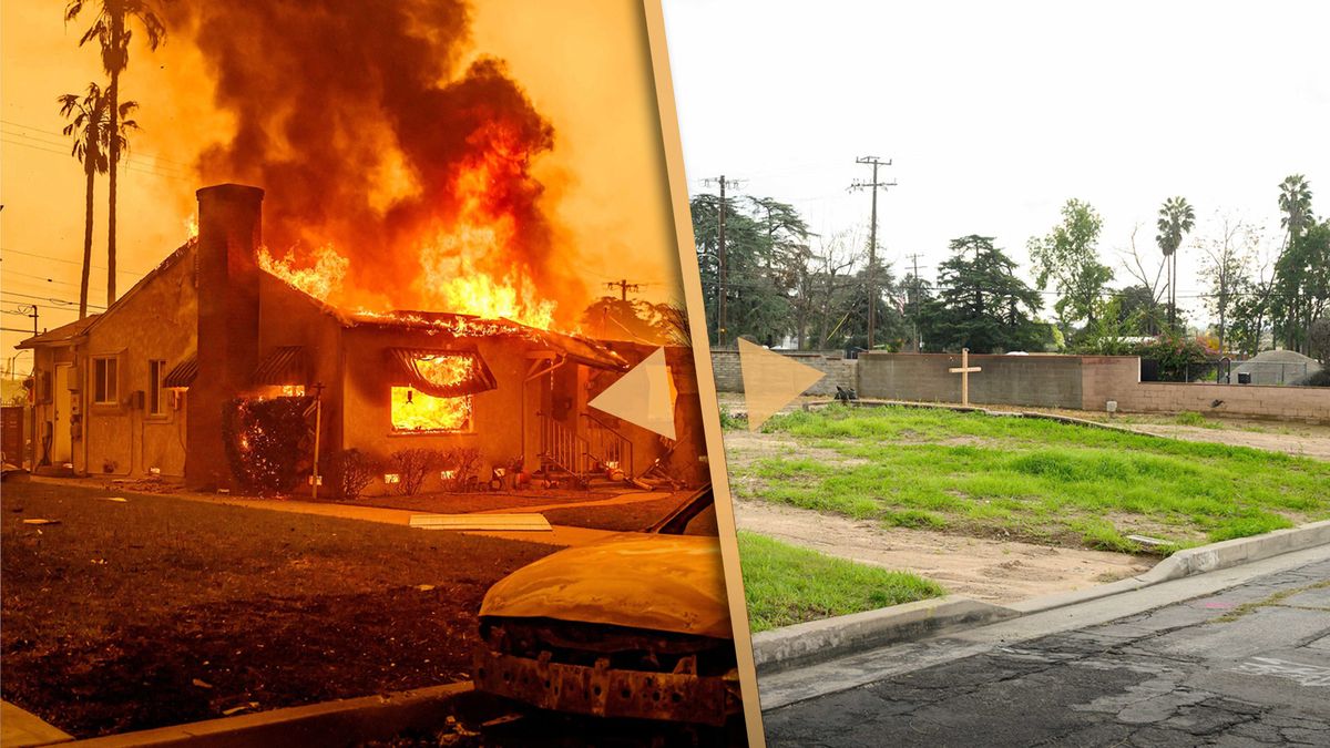 Srovnávací snímky: Rok po megapožáru zůstává v Kalifornii prázdné město