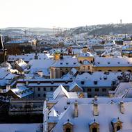 Prahu, stejně jako další kouty Česka, zasypal sníh.