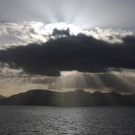 Západ Slunce u Magalhãesova průlivu.