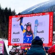 Obří slalom žen na sjezdovce ve Svatém Petru.