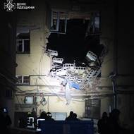 Následky rozsáhlého ruského dronového útoku na Oděsu. 