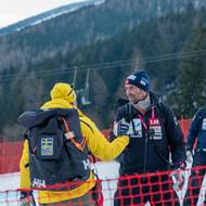 Obří slalom žen na sjezdovce ve Svatém Petru.