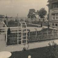 Grossmannova vila – historické foto, zahrada.