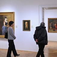 Snímek z výstavy děl Václava Brožíka.