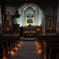 Kostel ve Velenicích při loňské Noci kostelů.