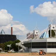 Výstaviště Praha - Křižíkovy pavilony (architekt Michal Brix) a divadlo Spirála (architekti Jindřich Smetana, Jan Louda, Tomáš Kulík a Zbyšek Stýblo).