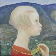 Erwin Müller: Děvče se žlutými korály, 1926, olej, plátno, Oblastní galerie Liberec.