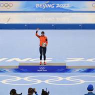 Na další olympiádě v Pekingu získala Sáblíková na nejdelší ženské trati bronz. (ZOH v Pekingu 2022.)