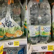 Ceny v prodejně Tesco v OC Smíchov. Srovnání z 8. prosince 2025 (vlevo) a 6. ledna 2026 (vpravo).