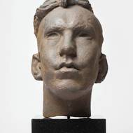 Wilhelm Srb-Schlossbauer: Portrétní hlava (malíř Wilhelm Klier), do 1922, litina, Národní galerie v Praze.