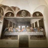 Freska Poslední večeře od da Vinciho v kostele Panny Marie Milostivé