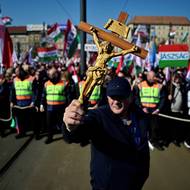 Oslavy maďarského státního svátku v Budapešti.