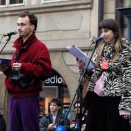 Snímek z demonstrace.