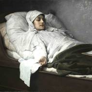 Gabriel Max – Věštkyně z Prevorstu ve vytržení, 1892, zakoupeno v roce 1892 do Obrazárny Společnosti vlasteneckých přátel umění, NGP.