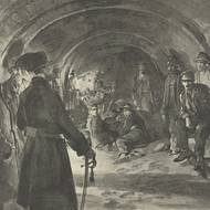 Viktor Oliva: Policejní hlídka probouzí nocležníky v cihelně v Košířích, 1888, Samal Art & Archives.