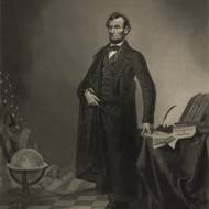 Falešný portrét Abrahama Lincolna, fotomontáž Anthonyho Bergera. Na portrét viceprezidenta Johna C. Calhouna z roku 1852 fotograf nasadil Lincolnovu hlavu.