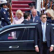 Karel III. s chotí Camillou v USA