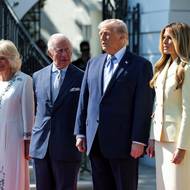 Karel III. s chotí Camillou v USA