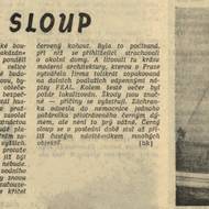 Článek o požáru téměř dokončené budovy Chemapolu v Rudém právu 8. dubna 1969. Požár, který zničil třetinu budovy Chemapolu, vznikl kvůli neopatrnosti italských stavebních dělníků.