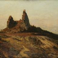 Karel Liebscher: Trosky, 2. polovina 19. století, olej, plátno.