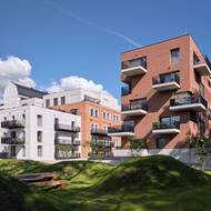 Žitný mlýn Boršov dnes. Novostavbu vpravo architekti obložili cihlovými pásky, čímž ji sladili s cihlami na staré části. 