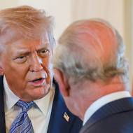 Karel III. s chotí Camillou v USA