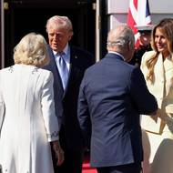 Karel III. s chotí Camillou v USA