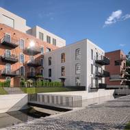 Žitný mlýn Boršov dnes. Obnovený náhon překlenuje lávka.