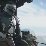 Pedro Pascal jako Mandalorian a Grogu.