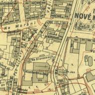 Mapa z let 1920-24 na místě zmiňuje Dětskou nemocnici.