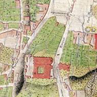 Emauzy na mapě z roku 1791.
