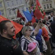 Komunistické oslavy konce druhé světové války na Staroměstské náměstí.