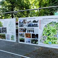 Zámek Veleslavín - zámecký park. Výstava o historii areálu připravená Veronikou Zapletalovou.