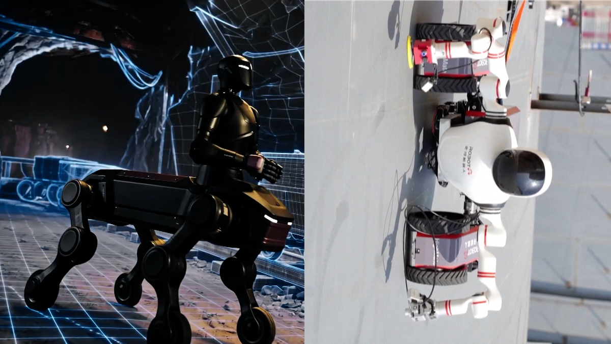 Roboti z Číny: Kentaur i robot svařující jako Spider-Man