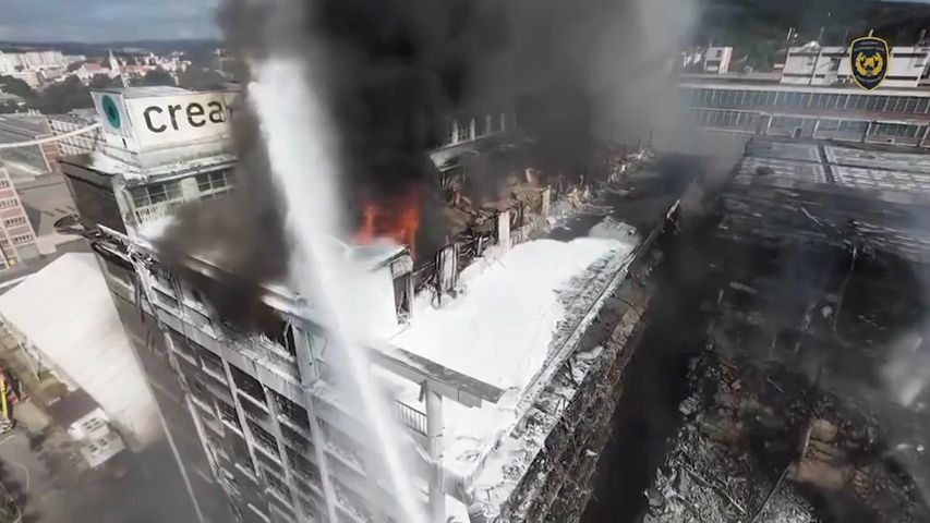 Video: Drony ukazují zkázu zlínského symbolu. Oheň poničil takřka vše