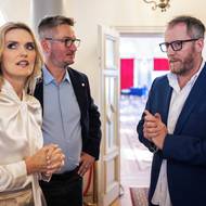 Zástupkyně vedoucího SZ Byznys Zuzana Hodková, obchodní ředitel Seznamu Tomáš Bůřil a ředitel KVIFF Kryštof Mucha